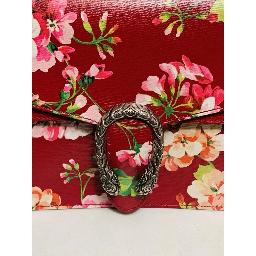 Gucci Dionysus #400235 GG Blooms Print Leather & Antique Silver Tone Chain Strap - Picture 5 of 14